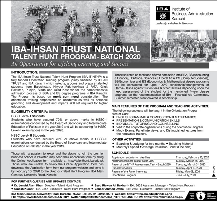 IBA - National Talent Hunt Program