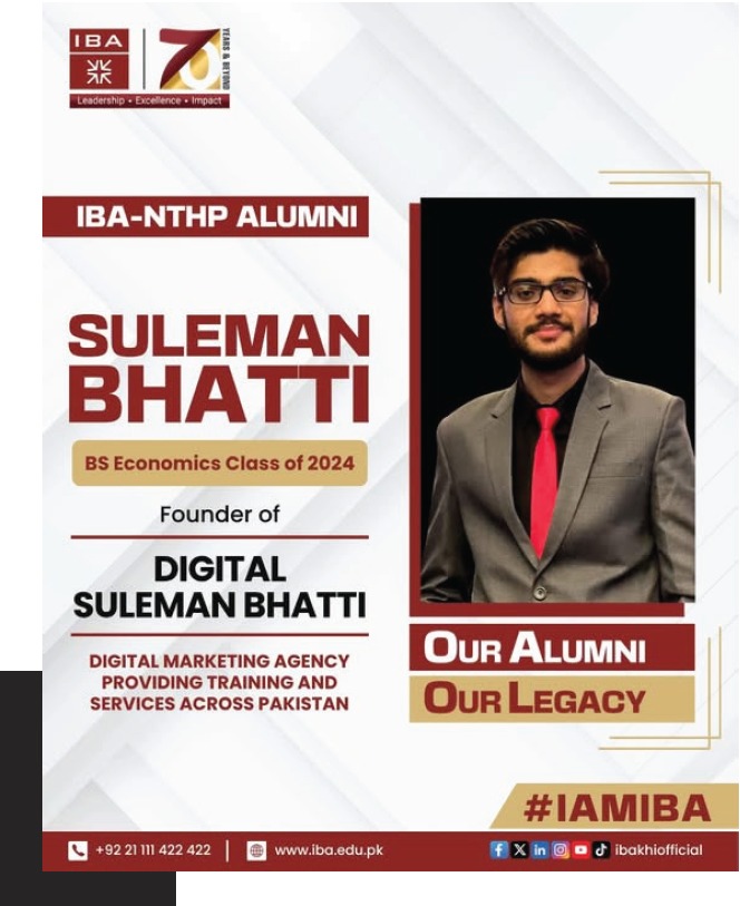 IBA-NTHP Alumnus Suleman Bhatti