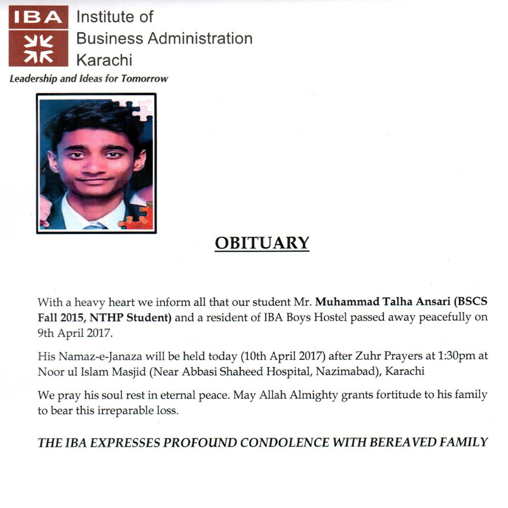 Muhammad Talha Ansari (BSCS Fall 2015, NTHP Student)